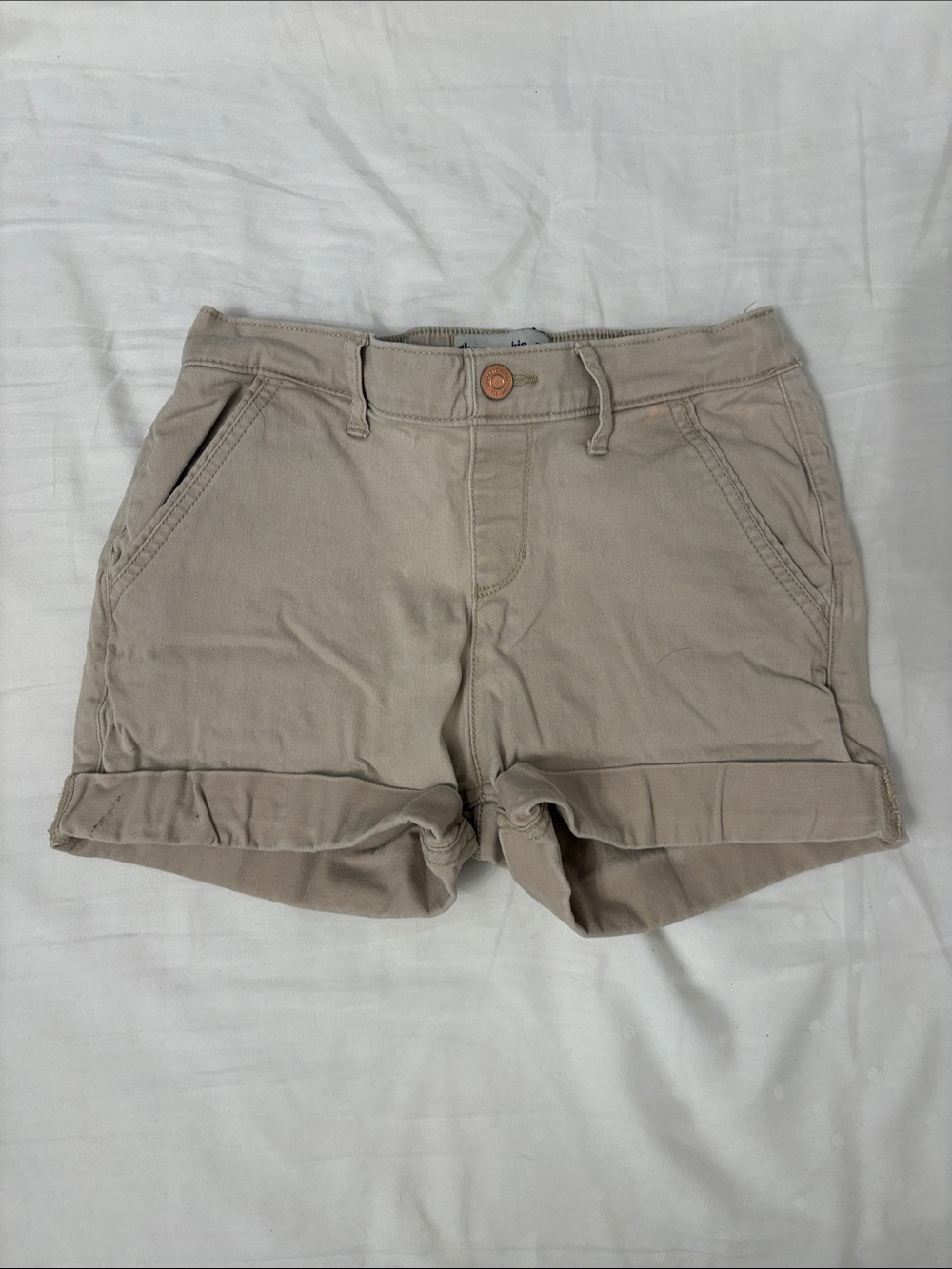 abercrombie kids Beige Rolled Hem Bermuda Shorts